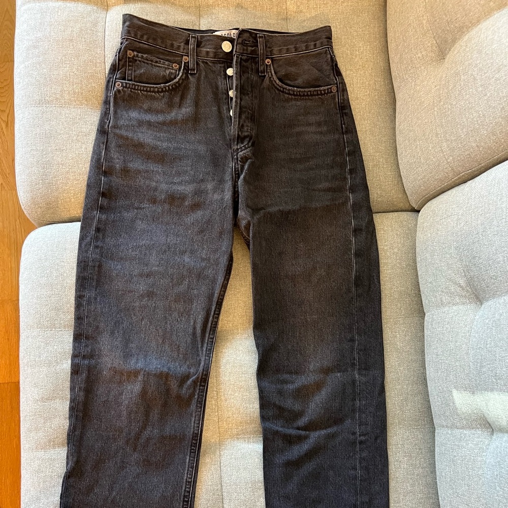 Agolde washed black denim